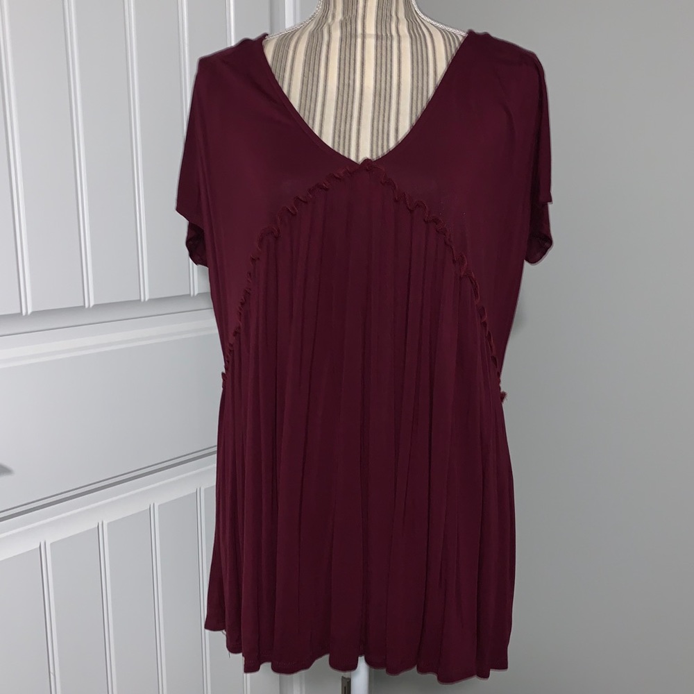 Entro Maroon Babydoll Top size L